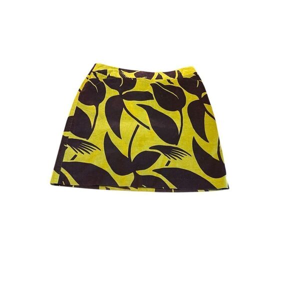 Boden skirt velvet green and black floral print bold print pockets US size 12L - Picture 1 of 6